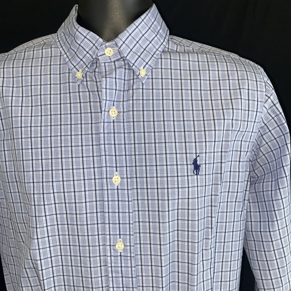 Ralph Lauren Other - Ralph Lauren Custom Fit Blue Check Plaid Oxford Shirt Men's Medium NWT
